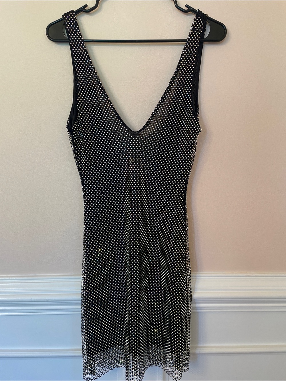 SLA the Label Gigi Diamante Sparkly Black Dress